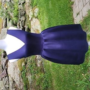 Necessary Objects Mesh Neoprene Dress Navy Blue Stunning Sz S - Bloomingdale's